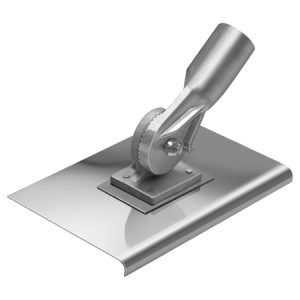 Kraft - CC039 8" x 8" 3/8"R Stainless Steel Walking Seamer/Edger with Threaded Handle Socket